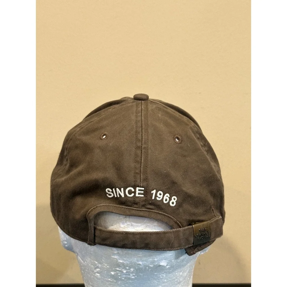 The North Face Brown Cotton Baseball Cap Adjustable Hat Since 1968 Logo Mens